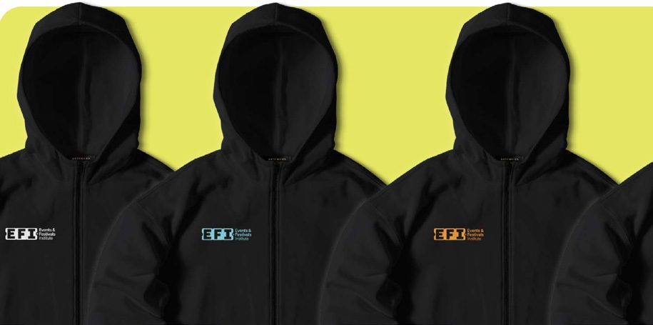 Black hoodies with small EFI logos